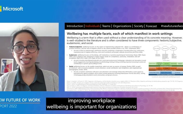 Microsoft New Future of Work Report 2022: Organizational wellbeing