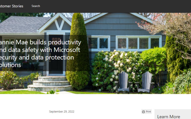 Fannie Mae Builds Productivity and Data Safety with Microsoft Security and Data Protection Solutions