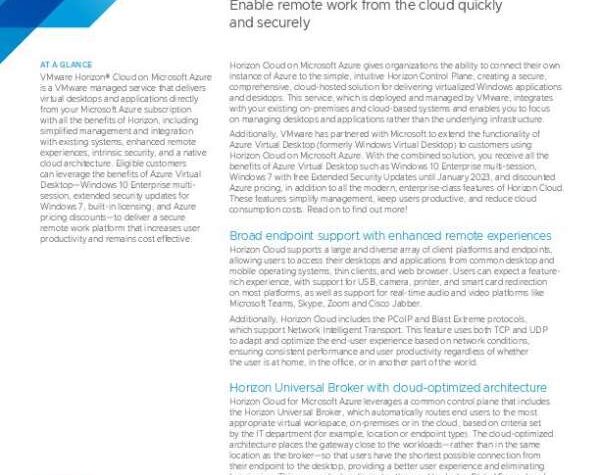 VMware Horizon Cloud on Microsoft Azure