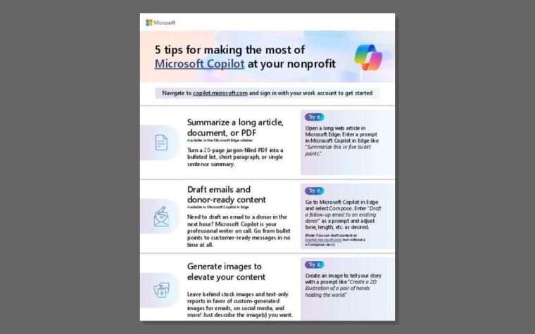 5 tips for making the most of Microsoft Copilot at your nonprofit